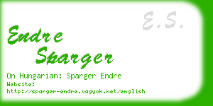 endre sparger business card